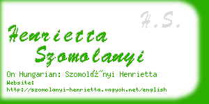 henrietta szomolanyi business card